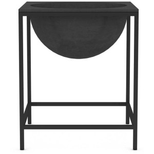 Pot de fleurs Ecopots Monaco gris foncé avec support, 55,5x46x46cm, pour intérieur.