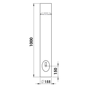 Tuyau de fumée Firefix, non manchonné, avec porte et clapet, noir, Ø 150mm, accessoires pour poêles et cheminées.
