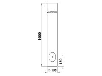 Firefix Rauchrohr ungemufft mit Reinigungstür/Regulierklappe Schwarz Ø 150 mm