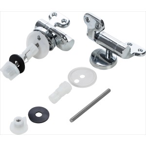 Set cerniere in metallo OBI per sedili WC Deco-Line con anima in legno e chiusura rallentata.