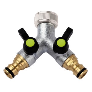 Gartec Aquajet Raccord en Y 3/4 pouce avec deux vannes d'arrêt séparées.