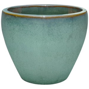 Vaso per piante in terracotta verde, Ø 26 cm, altezza 23 cm, per interni ed esterni.