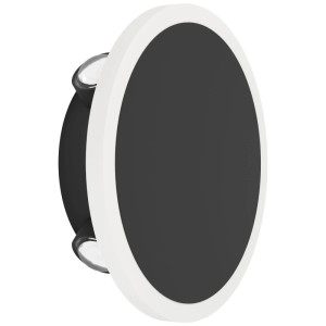Moderna lampada da parete a LED rotonda Eglo Talamello in bianco e nero, in alluminio e plastica.