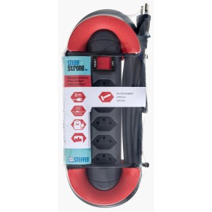 Steba Strong Steckdosenleiste, 5-fach, anthrazit, mit 8m Kabel und Aufwickelvorrichtung.