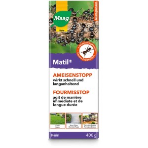 Maag Matil Fourmisstop 400g: Microgranulés anti-fourmis pour allées, terrasses et pelouses.