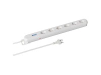 Steffen Steckdosenleiste Linea Plus 6 x T13 ohne Schalter Weiss Kabellänge 3 m