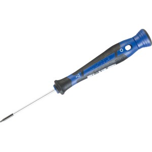 Tournevis de précision LUX Comfort TX5 avec manche antidérapant bleu et noir.