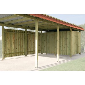Ripostiglio in legno Weka per carport, trattato a pressione, per riporre attrezzi da giardino.