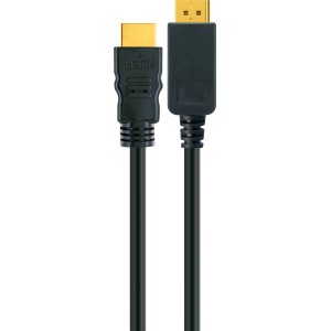 Cavo adattatore HDMI-DisplayPort Schwaiger, nero con connettori dorati.