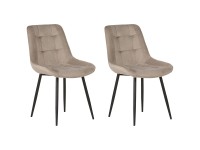 Beliani Chaise Melrose velours Beige lot de 2
