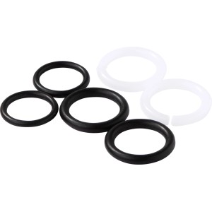 Set di guarnizioni O-ring KÖRO, 6 pezzi, per bocche orientabili, nero e bianco.