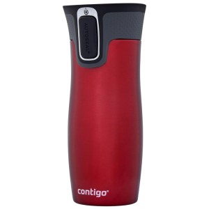 Thermos Contigo West Loop rosso in acciaio inox, capacità 470 ml.