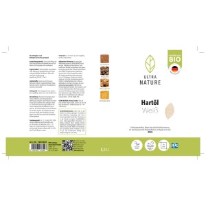 Ultra Nature Hartöl Weiss 250ml für Holzoberflächen im Innenbereich.