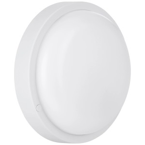 Lampada da parete a LED Eglo Boschetto-E bianca e rotonda per cantina e esterni.