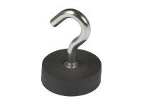 Fix-o-moll Magnethaken Neodym gummiert  Schwarz-Silber 38 mm x Ø 28 mm