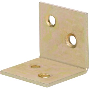 Squadretta ad angolo retto zincata gialla 30x30x30 mm per costruzioni in legno.