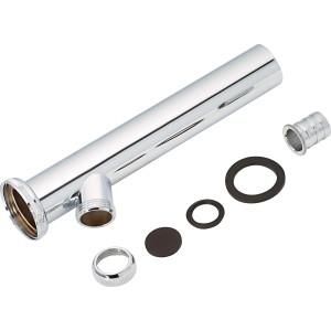 Tube réglable chromé (38,9 mm) avec joints et accessoires pour siphons de lavabo.
