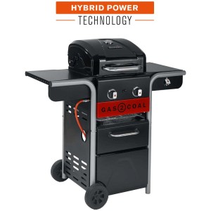 Char-Broil Gas2Coal 2.0 210 grill ibrido con 2 bruciatori, nero. Grill a gas e a carbone.
