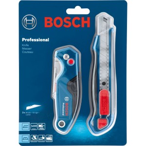 Set di coltelli Bosch Professional, 2 pezzi: coltello pieghevole e cutter.