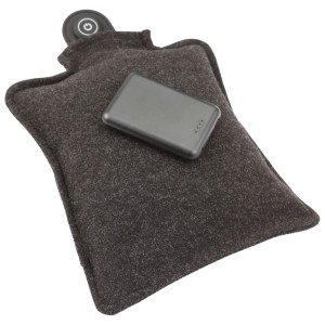 Borsa acqua calda elettrica AddLiving grigio scuro con power bank e pannello di controllo. Riscaldatore senza fili.
