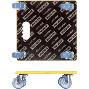 Wagner Transporthilfe 1340, capacité 300 kg, bois multiplex et quatre roulettes.