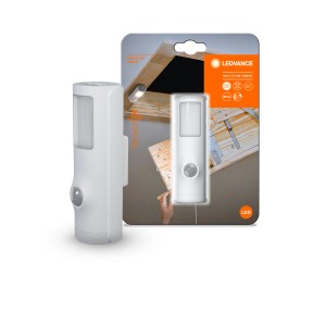 Applique murale LED Ledvance Nightlux Torch blanche avec détecteur de mouvement et de lumière.