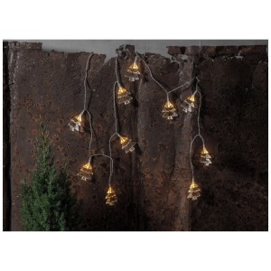 Guirlande lumineuse LED Star Trading Izy avec 10 LED blanc chaud en forme de sapin de Noël pour l'intérieur.