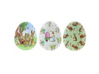 Teller in Ei-Form Metall diverse Motive 18,4 x 23,7 cm / 1 Stk.