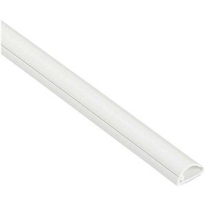 Goulotte de câble D-Line blanche, demi-ronde, 16x8 mm, longueur 2 m.