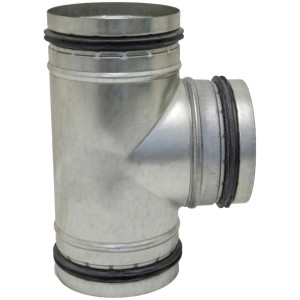 Wickelfalz-Abzweiger 90°/Ø 125 mm mit Lippendichtung für Lüftungssysteme.
