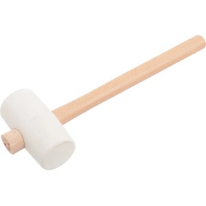 Maillet LUX Comfort, 54 mm, avec tête en caoutchouc blanc et manche en frêne.