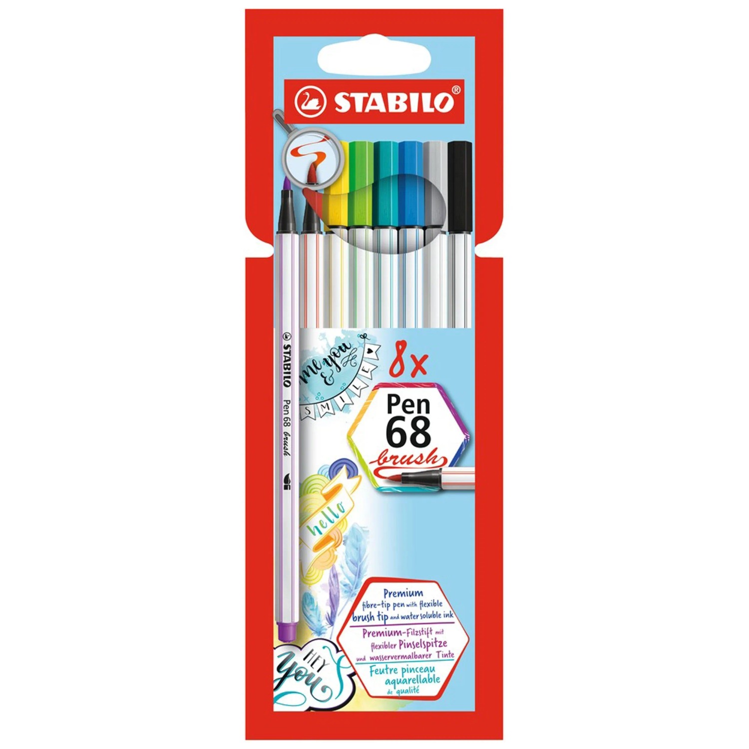 STABILO Stifte - Fasermaler und Filzstifte günstig online Stabilo Fasermaler-Set Pen 68 Brush 8 Stk.
