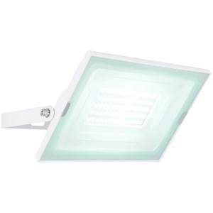 Faretto LED da esterno Globo Helga I bianco, 50W, con telaio orientabile per illuminazione mirata.