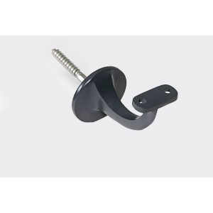 Support de main courante en aluminium anthracite pour main courante en bois de 52 mm avec vis.