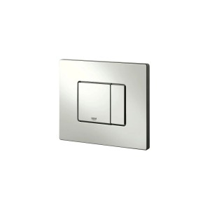 Placca di comando WC Grohe Skate Cosmopolitan in cromo, bianco e acciaio inox.