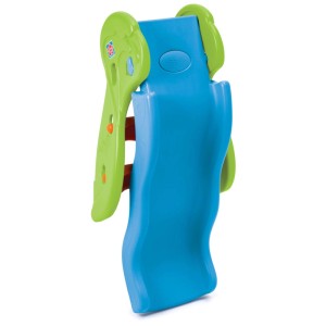 Toboggan plié Grow'n Up Splash n Wavy en bleu et vert. Toboggan aquatique pliable pour enfants.