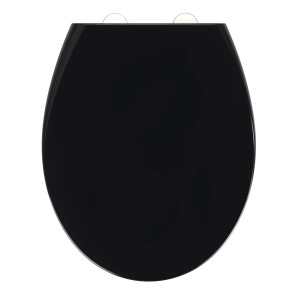 Sedile WC nero Wenko Vorno Neo in duroplastica, vista dall'alto.