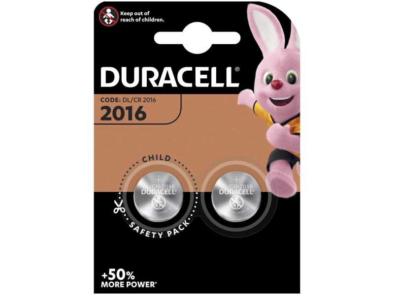 Duracell Piles boutons CR2016 lithium pack de 2