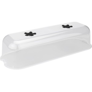 Serra trasparente Elho Green Basics L in plastica riciclata per la coltivazione di piante.