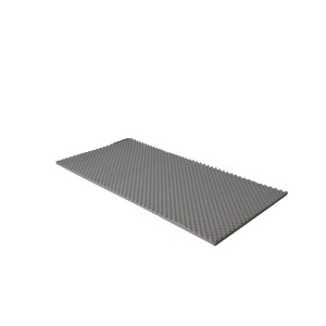 Pannello fonoassorbente grigio, 2000x1000x40 mm, per isolamento e riduzione del rumore.