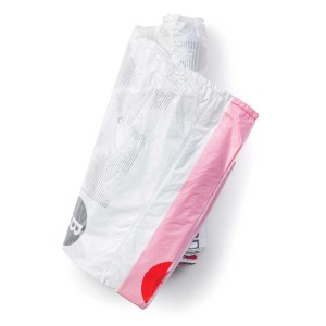 Sacs poubelle Brabantia Perfectfit B, 5 litres, 20 pièces sur rouleau, avec bord rose.