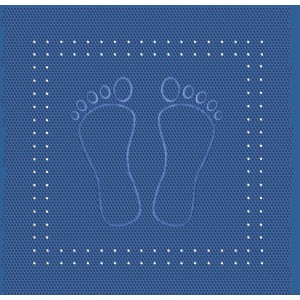 Tappetino da bagno blu Kleine Wolke Foot, 36x72 cm, con impronte per una presa sicura nella vasca.