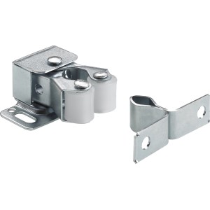 Loqueteau Hettich, set de 2 pièces en acier galvanisé avec contre-plaque.