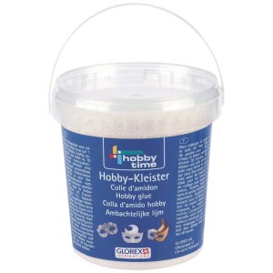 Colle pour loisirs créatifs 300g en seau, idéale pour papier, carton et modélisme.