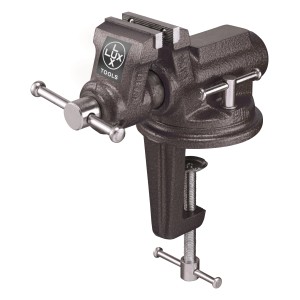 Étau LUX Comfort SST-60 D, rotatif avec mors en acier et enclume.