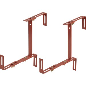 Support pour jardinière balcon en terracotta, réglable en 3 dimensions pour un montage flexible.