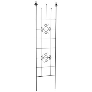 Griglia per rampicanti grigio scuro, 180x48x1 cm, supporto in acciaio per piante.