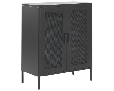 Beliani Credenza Moderna In Metallo Verde Con 2 Ante Trasparenti E 2 Ripiani - 80x40x102 Cm - 3