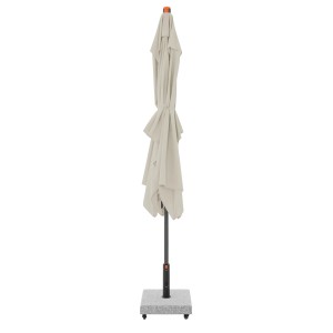 Ombrellone da balcone Doppler MyZone 200x300 cm naturale, chiuso con manovella e base.