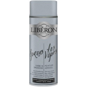Libéron Sprühfarbe Silber sandgestrahlt, 400ml Dose für Effektfarben.